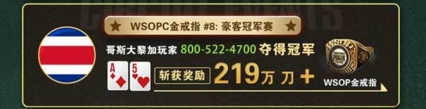 WSOPC荣耀战报 中国军团比赛实力不容小觑，争夺冠军金戒指把握最后两周！(图2)